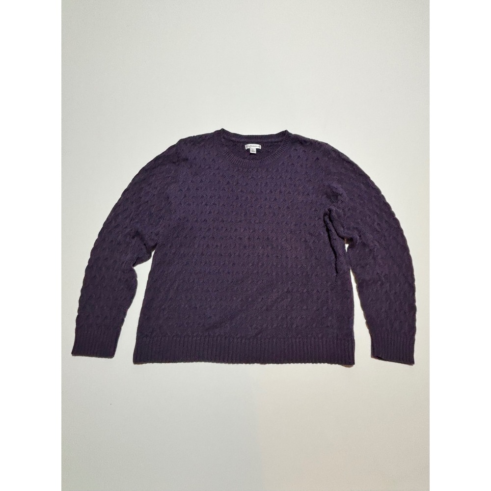Croft & Barrow Purple Cable Knit Crewneck Sweater Womens XL Long Sleeve